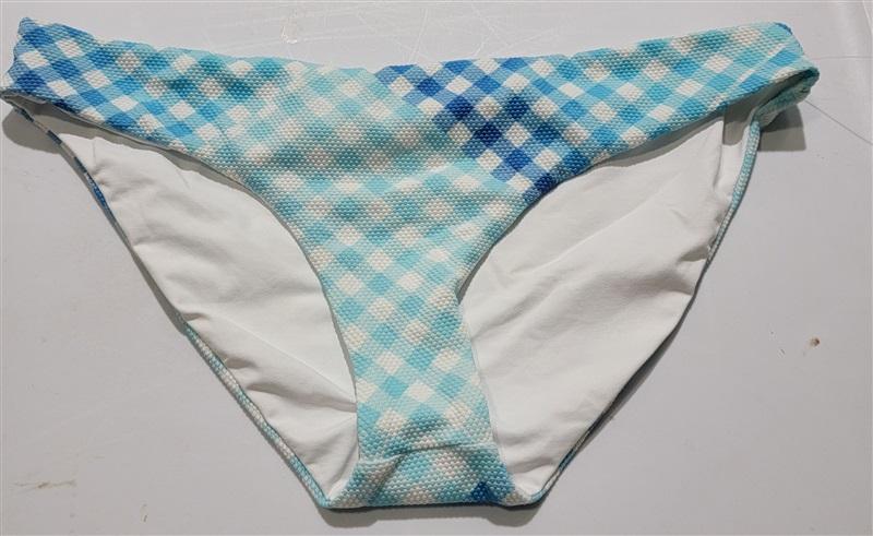 NWOTD L*Space M Sandy Classic Bikini Swim Bottom Blue Gingham 121038