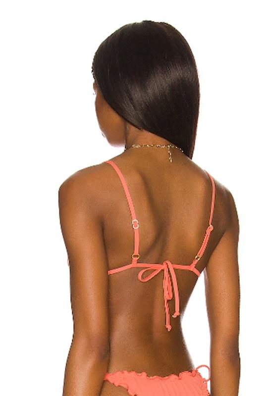 NWOT L*Space M Maggie Bikini Top Orange FSC Swimsuit 121046