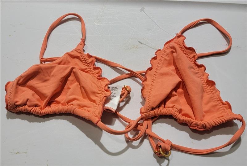 NWOT L*Space M Maggie Bikini Top Orange FSC Swimsuit 121046