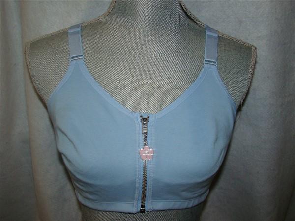 NWOT Comfort Choice 38B Zipper Leisure Sports Bra Blue 121067