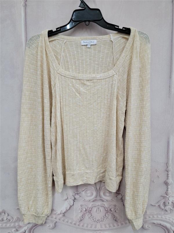 NWOT Michael Stars S Polly Square Neck Butter Ribbed Top 121074