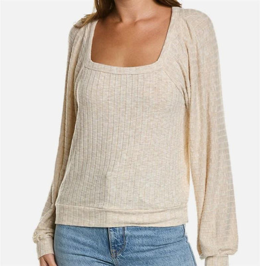 NWOT Michael Stars S Polly Square Neck Butter Ribbed Top 121074
