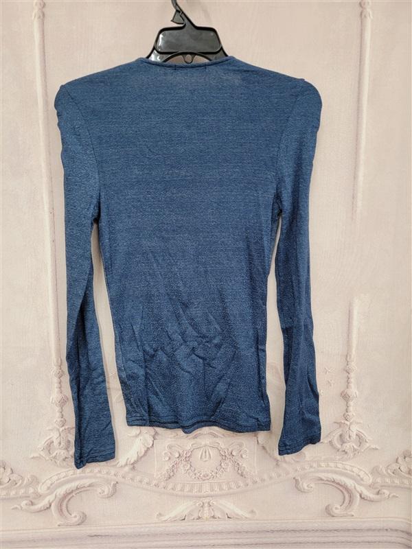 NWOT Michael Stars OS Long Sleeve T Shirt Blue Sparkle 121087