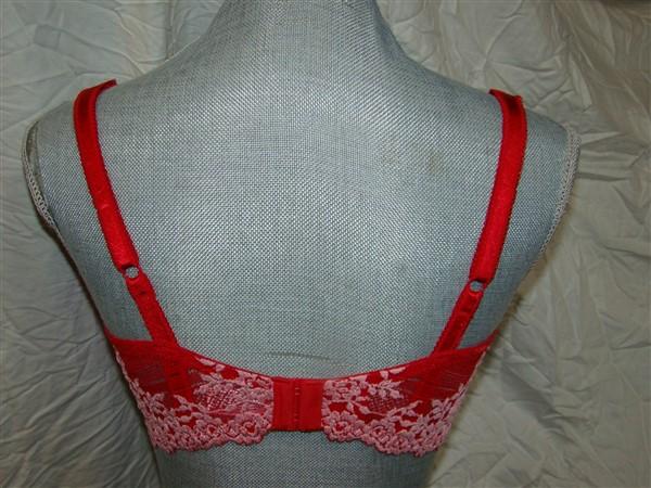 NWT Wacoal 34C Embrace Lace Red Pink Underwire Bra 65191 121103