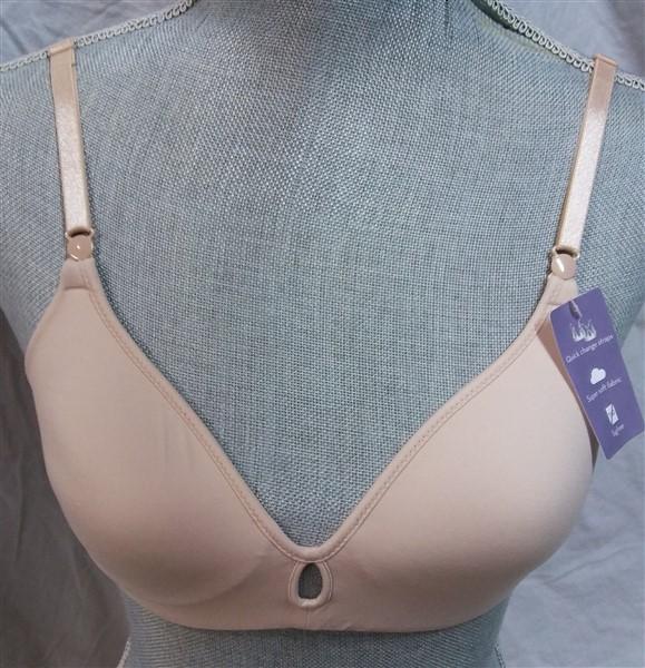 NWOT Hanes 34C Platinum Invisible Look Wire-Free Bra HP07 Beige 121110