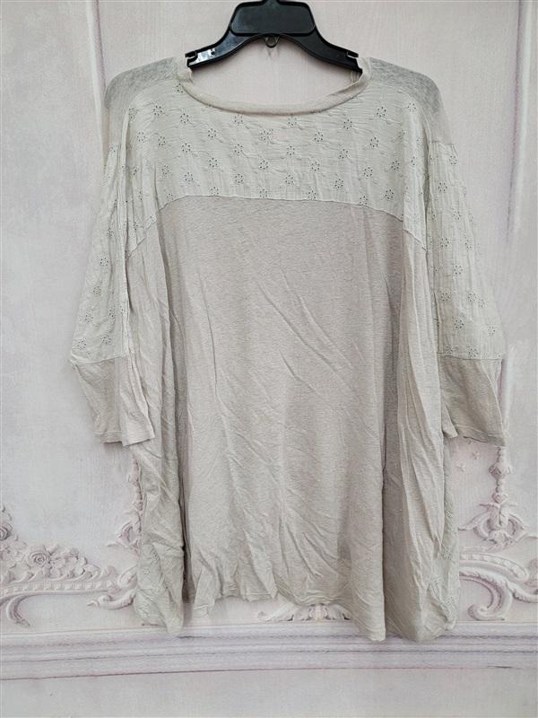 NWOT pete & greta Sz S Linen Eyelet Ecru Tunic Top 121121