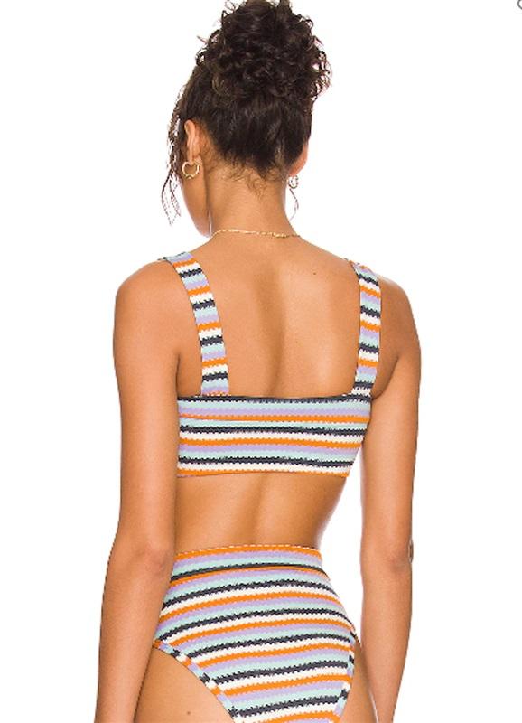NWT L*Space Anthropologie XS Lee Lee Stripe Over The Moon Bikini Swim Top 121129