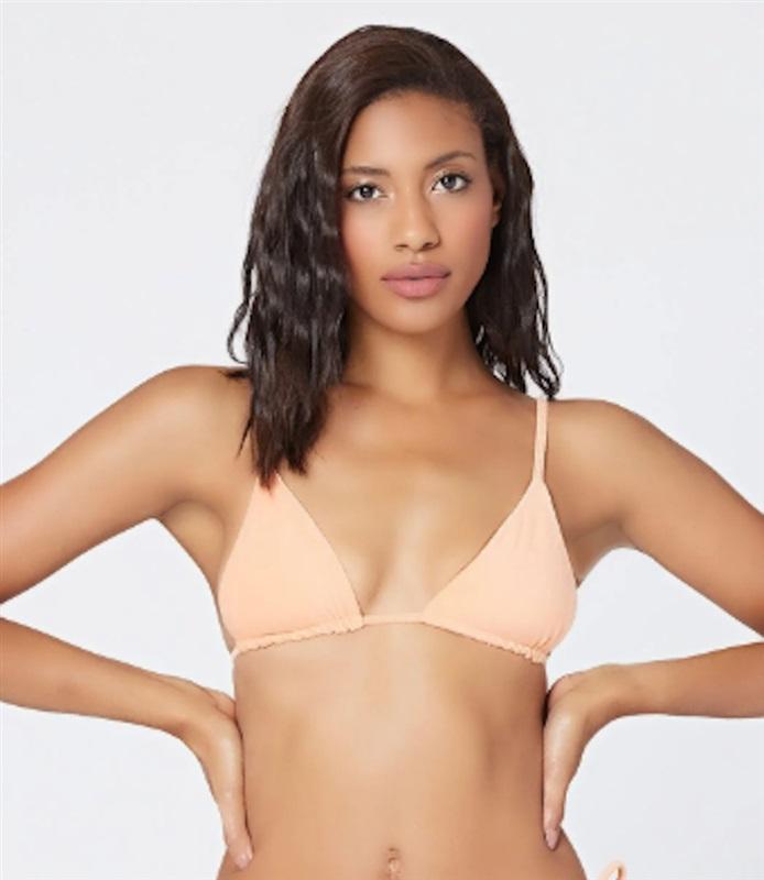 NWT L*Space M Brittany Terry Cloth Bikini Top Tangerine orange 121144