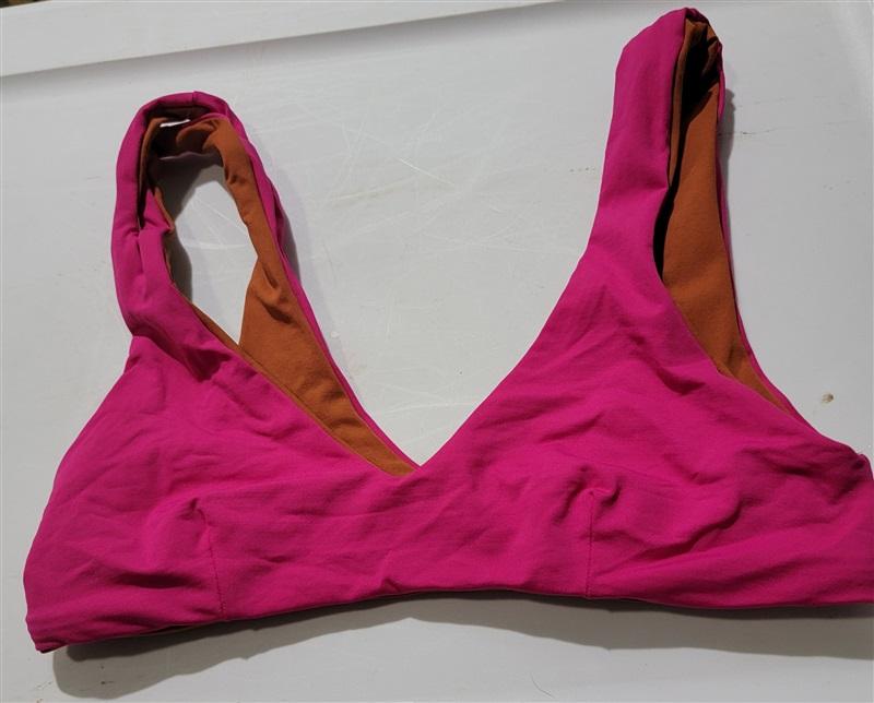 NWOTD L*Space XS One Wave Bikini Top Reversible Brown & Pink 121164