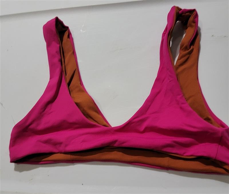 NWOTD L*Space XS One Wave Bikini Top Reversible Brown & Pink 121164