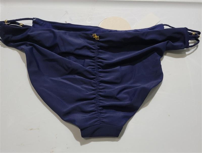 NWT Pilyq S Nat Strappy Braided Full Bikini Swim Bottoms Blue 121169