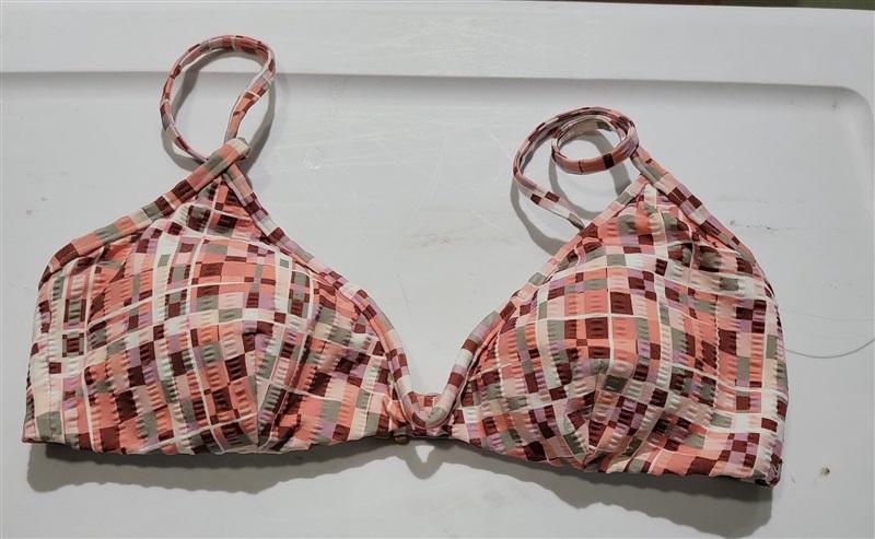 NWOT L*Space XS Helena Bikini Top BLP Squares SwimSuit 121173