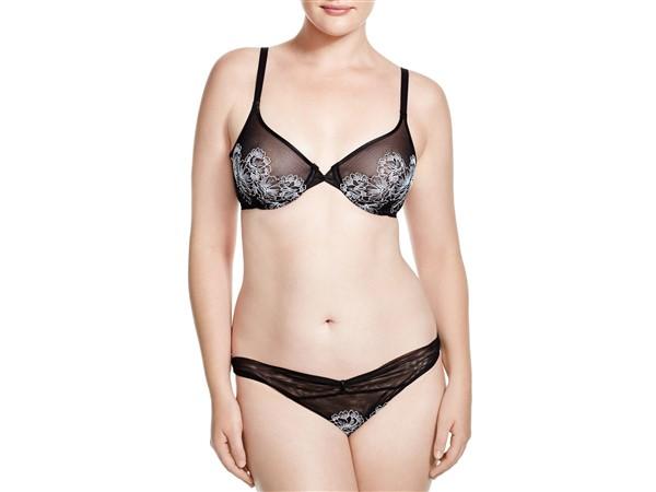 NWOT Wacoal 38C Fragile Drama Mesh Underwire Bra Blk Embroidery 855250 121221