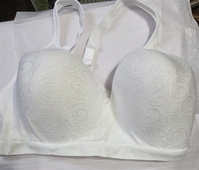 NWOT Bali 38C Comfort Revolution Wirefree Bra 3463 White Swirl 121255