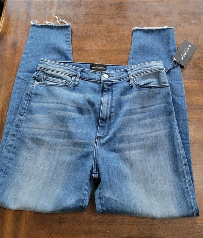 NWT Black Orchid 32 High Rise Ankle Fray Slimming Jeans 121260
