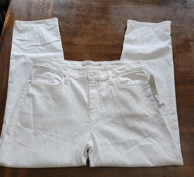 NWOT Hudson 32 Nico Mid Rise Straight Ankle Jeans White 121272