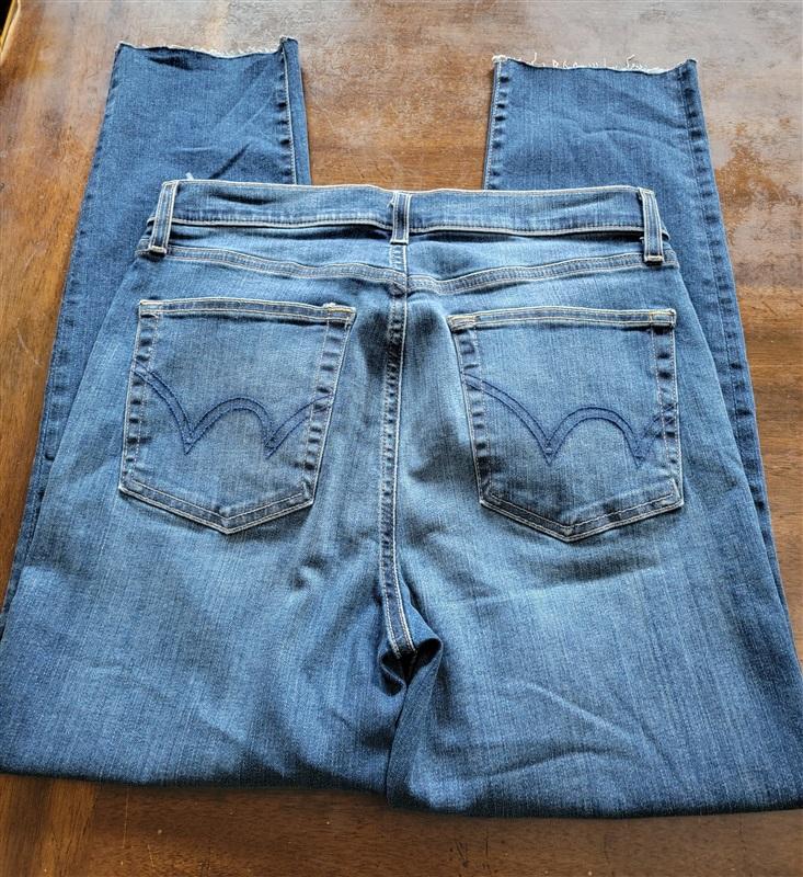 NWOT Edwin 30 Bree Slim Skinny Blue Raw Edge Jeans 121287