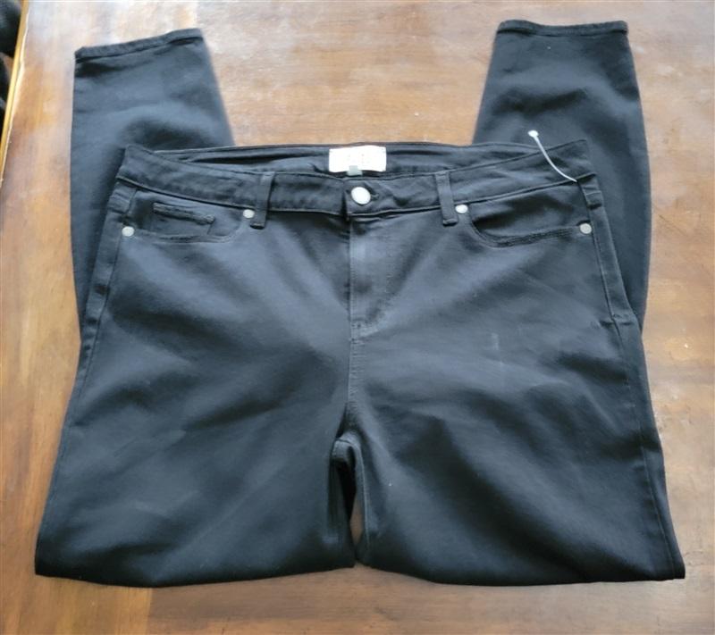 NWOT PAIGE Verdugo 34 Ankle Ultra Skinny Mid Rise Destructed Jeans Black 121294