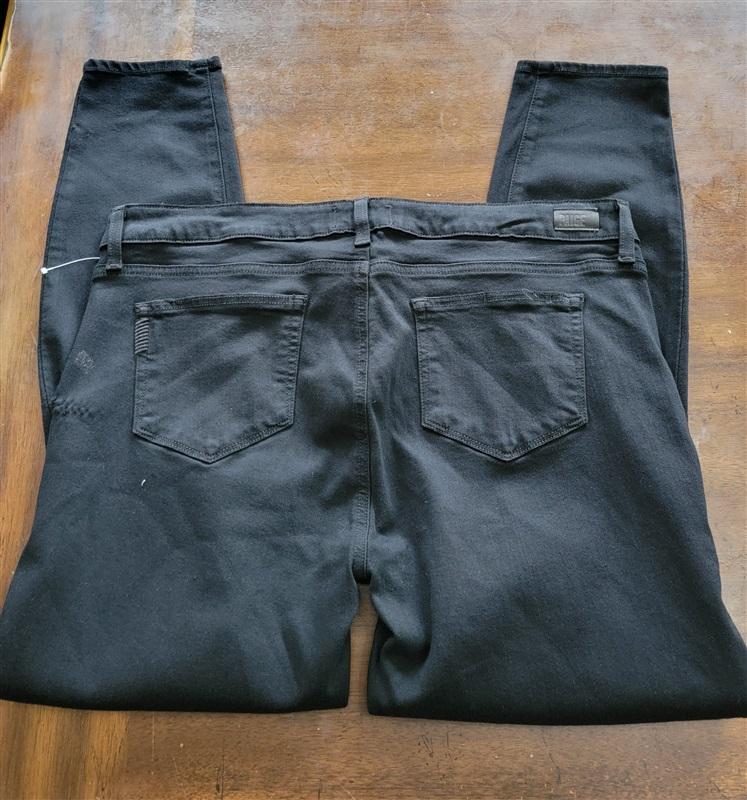 NWOT PAIGE Verdugo 34 Ankle Ultra Skinny Mid Rise Destructed Jeans Black 121294