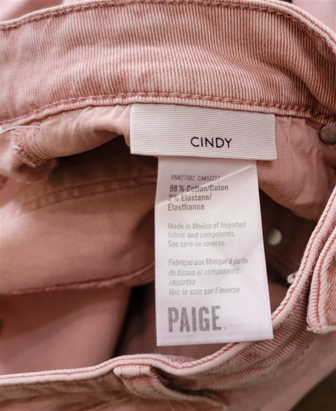 NWOT Paige 30 Cindy Ankle Straight Leg Button Fly Jeans Rose Pink 121296