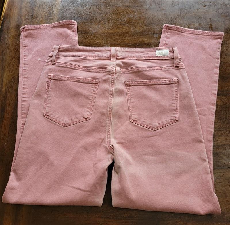 NWOT Paige 30 Cindy Ankle Straight Leg Button Fly Jeans Rose Pink 121296