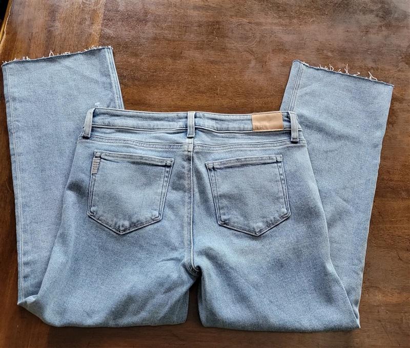 NWOT PAIGE 30 Sloane Crop Raw Hem Jean Blue 121306