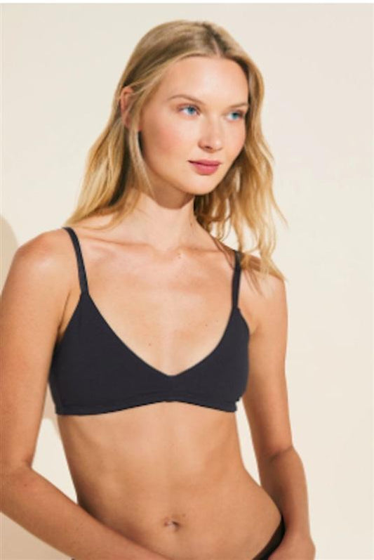 NWT Eberjey M/L Pima Goddess Stretch Bralette Black Bra 121323