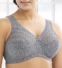 NWOT Glamorise 48F Magic Lift Moisture Control Bra 1064 Gray 121335