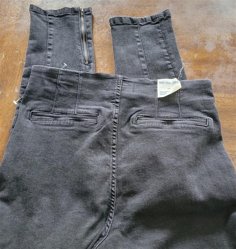NWT We The Free 31 Bella Moto Mid Rise Skinny Black Jeans 121348
