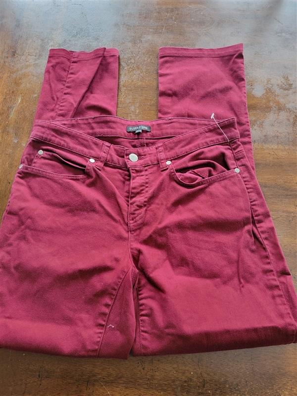 NWOT Eileen Fisher 2 Wine Stretch Skinny Jeans 121359