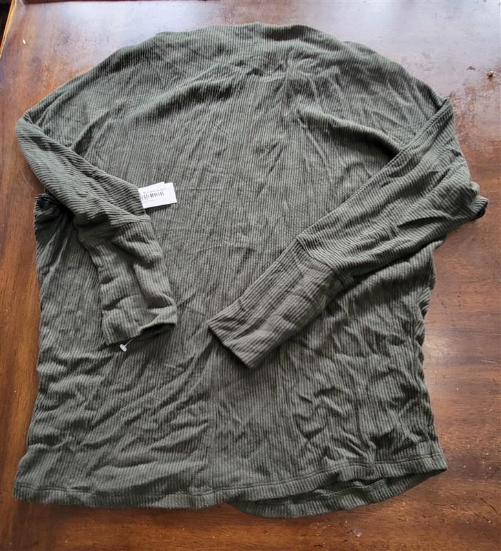 NWT Velvet by Graham & Spencer L Borsala Cozy Rib Dolman Top Green 121374