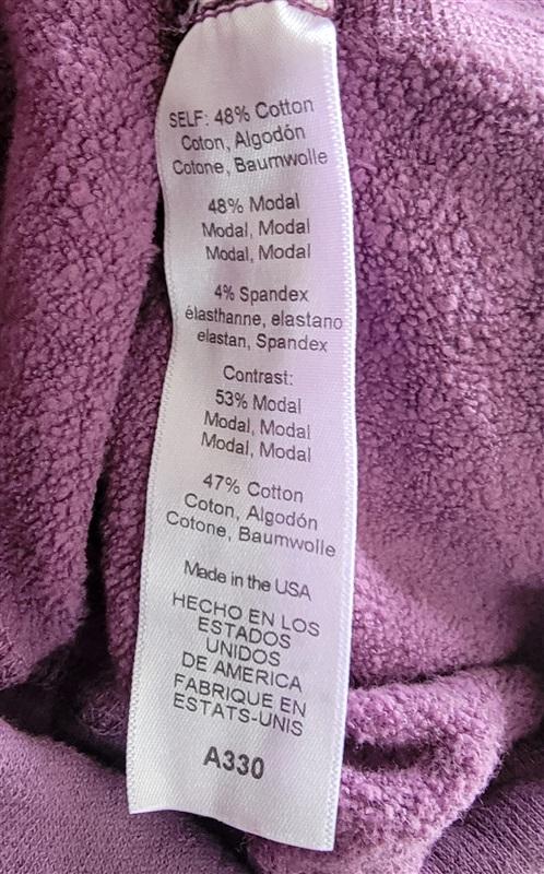 NWOT Michael Stars KNIT Ezra XS Purple Astor Mixed Fabric Sweatshirt 121377