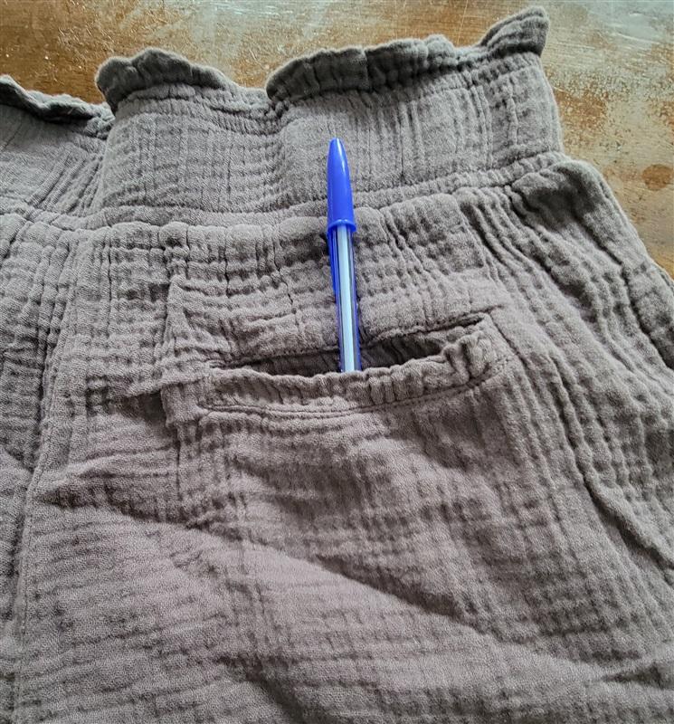 NWT Monrow L Gauze Shorts Charcoal Gray Pull On Pockets 121386
