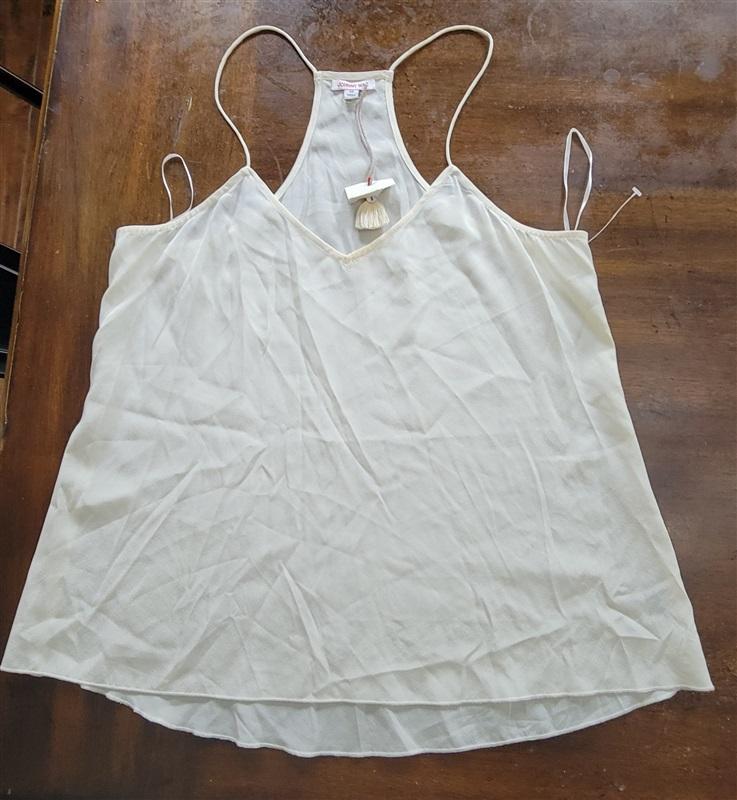 NWPTD Johnny Was xs Scoop Neck Tunic Tank White 121390