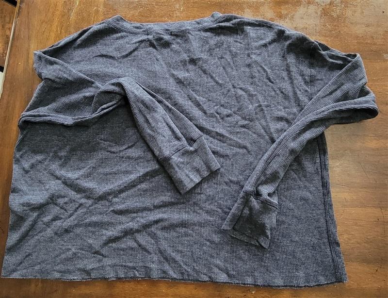 NWOT Michael Stars S Delia V neck Thermal T Shirt Long Sleeve 121392