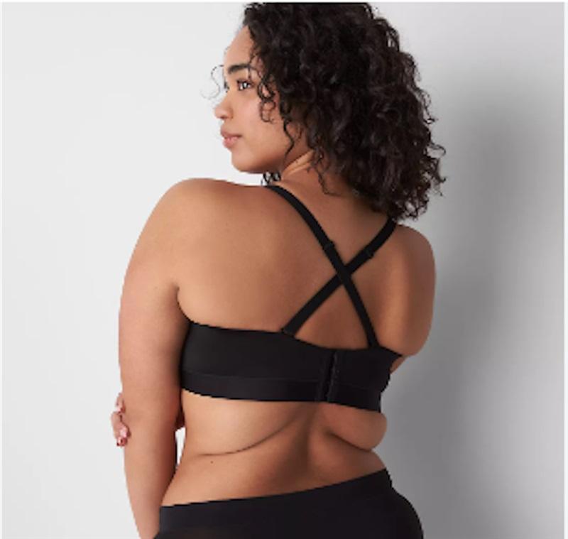 NWOT Cacique 42DD Comfort Bliss Lightly Lined Strapless Bra Black 121393