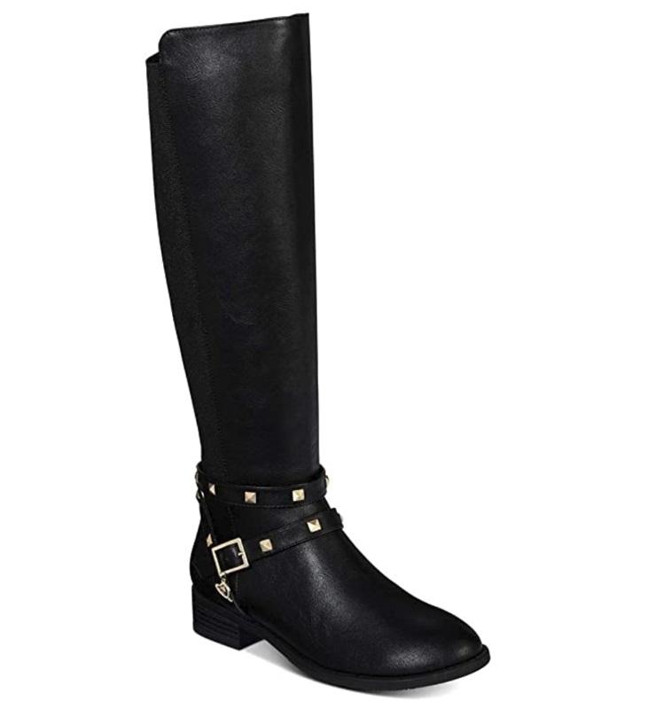 NWOT Thalia Sodi 8.5W Vallie Leather Closed Toe Knee High Black Boots 121401