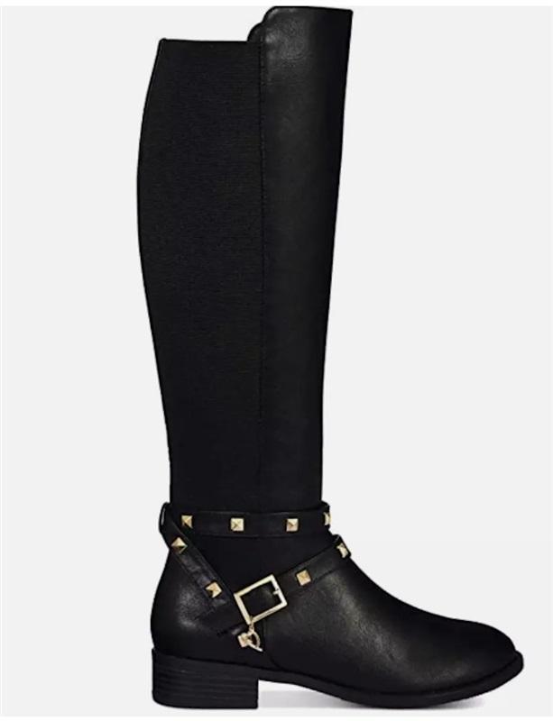 NWOT Thalia Sodi 8.5W Vallie Leather Closed Toe Knee High Black Boots 121401
