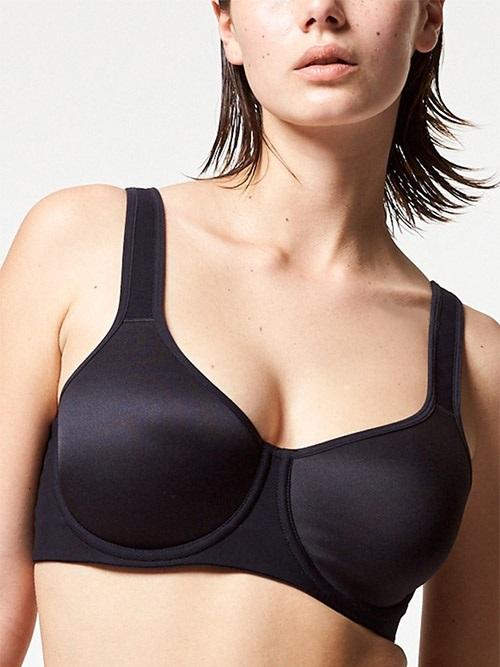 NWT Chantelle 32C Sport High Impact Active Underwire Bra 2949 Black 121421