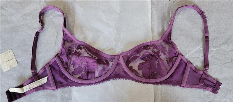 NWT Intimately Free People 32DD Underwire Sheer Bra Purple 121426