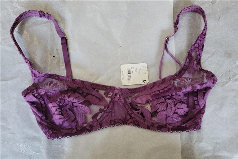 NWT Intimately Free People 32DD Underwire Sheer Bra Purple 121426