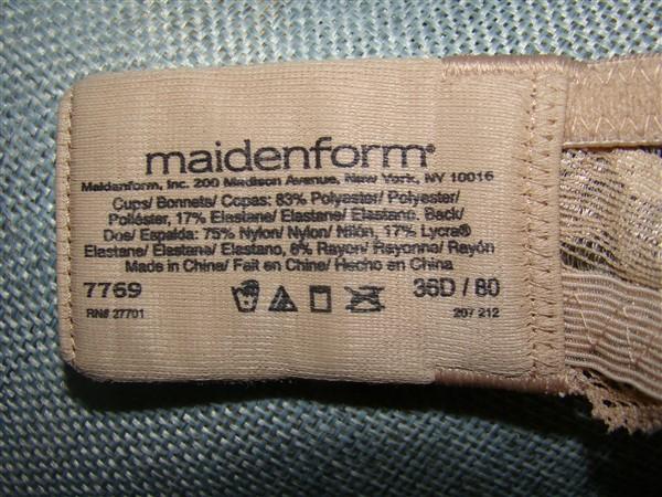NWPT Maidenform 36D The Dream Lace Demi Bra Discont 7769 Beige 121429