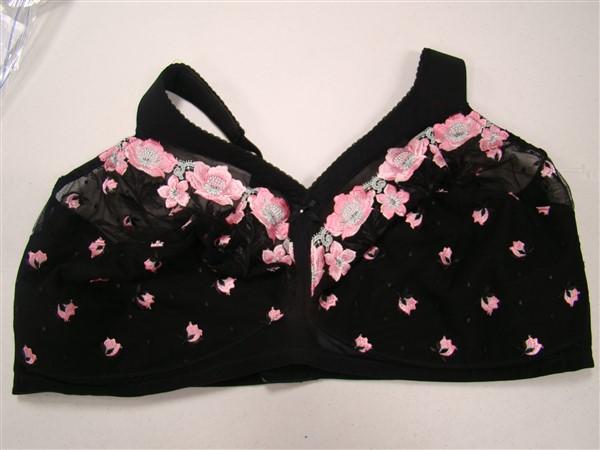 NWOT Glamorise 36D Magic Lift Full Figure Support Bra 1015 black Pink 121430