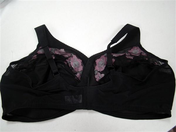 NWOT Glamorise 36D Magic Lift Full Figure Support Bra 1015 black Pink 121430