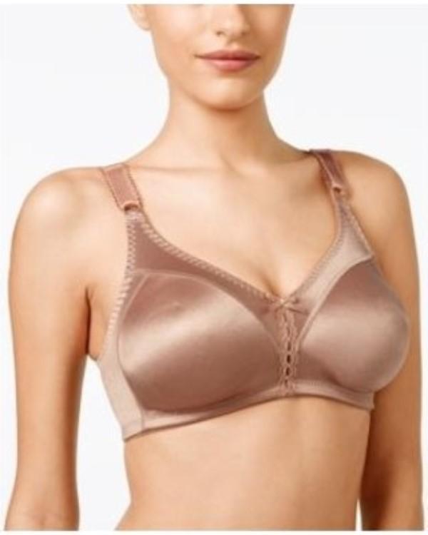 NWT Bali 36D Double Support Wireless Bra 3820 Brown 121439