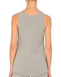 NWT Natori L Bliss Cotton Tank Top 788058 Lace Edge 121482