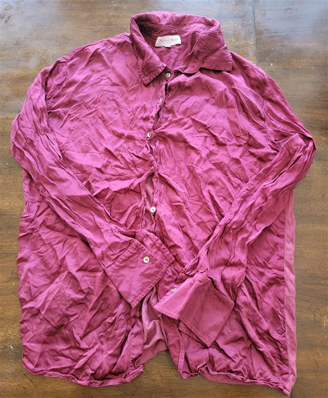 NWOT Michael Stars S Button Down Shirt Burgundy Wine 121497