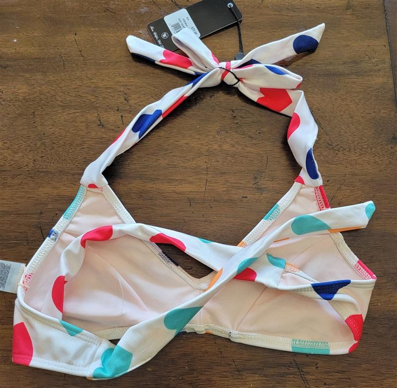 NWT Wildfox XS Triangle Bra Bralette Multi-color Rainbow Hearts 81934