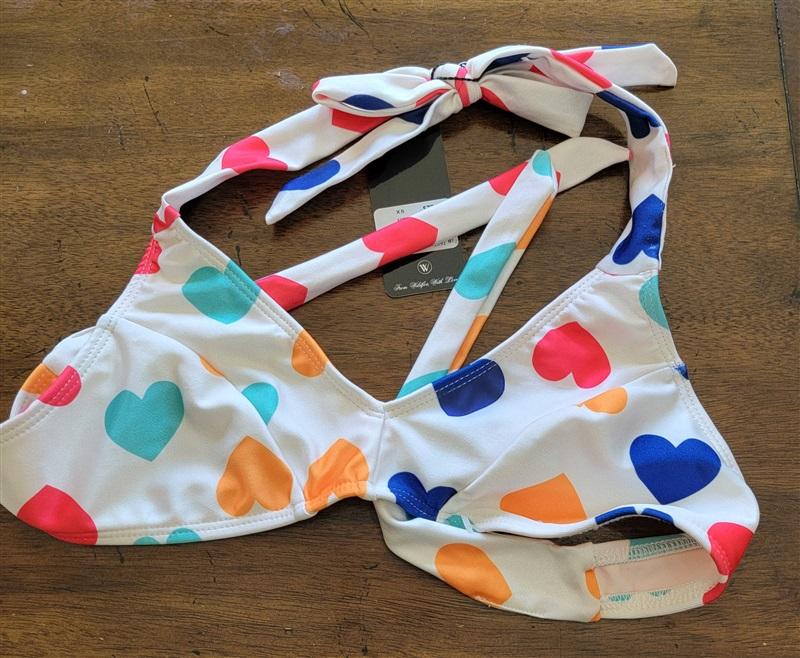 NWT Wildfox XS Triangle Bra Bralette Multi-color Rainbow Hearts 81934