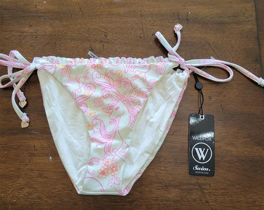 NWT WILDFOX M String Vintage Unicorn Bikini Bottoms Swim 121502